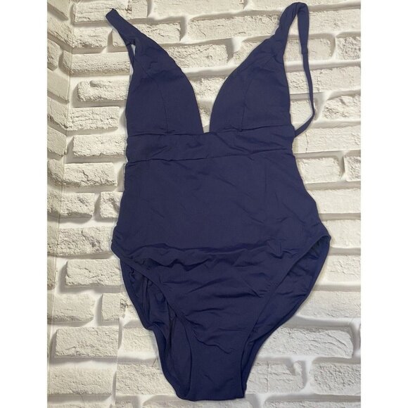 Andie Swim Womens Sardinia Long Torso One Piece Swimsuit in Navy Size Medium - Picture 2 of 8